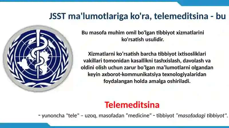 Telemeditsina imkoniyatlari va istiqbollari 2
