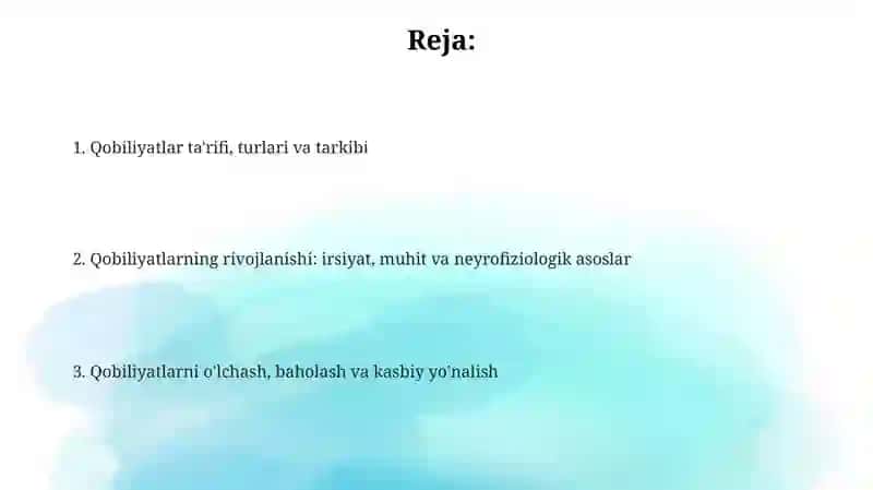 Qobilyatlarning psixalogik strukturasi 2