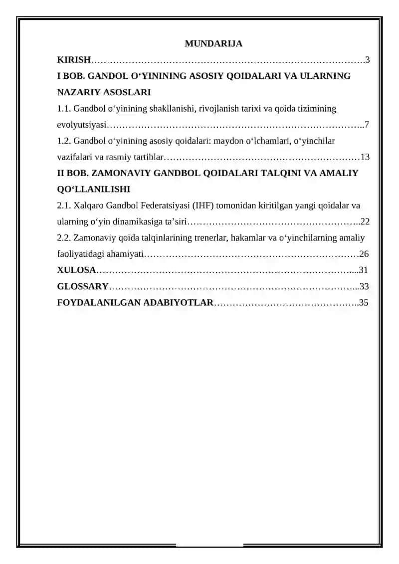 Gandbol o'yini qoidalari va ularning zamonaviy talqini 2