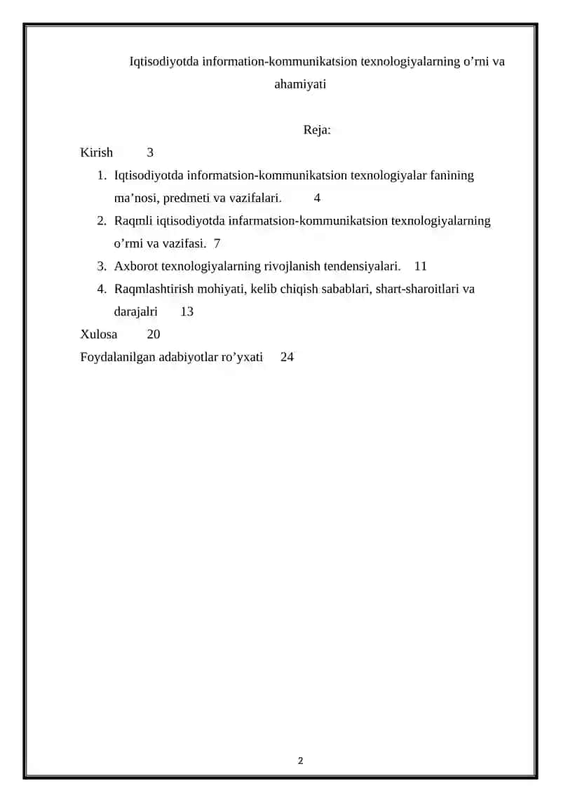Iqtisodiyotda Information-Kommunikatsion Texnologiyalarning O'rni va Ahmiyati 2