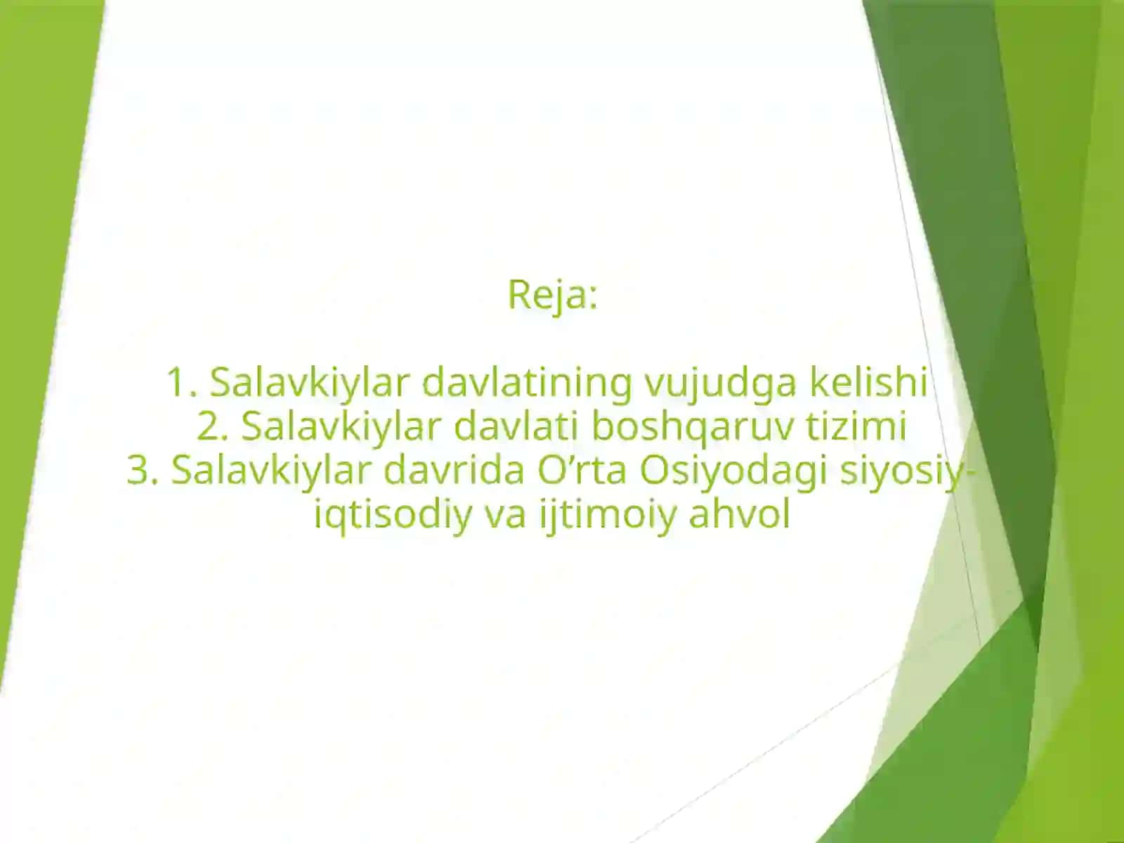 Salavkiyalar Davrida O'rta Osiyoda Siyosiy-Iqtisodiy Vaijtimoiya 2