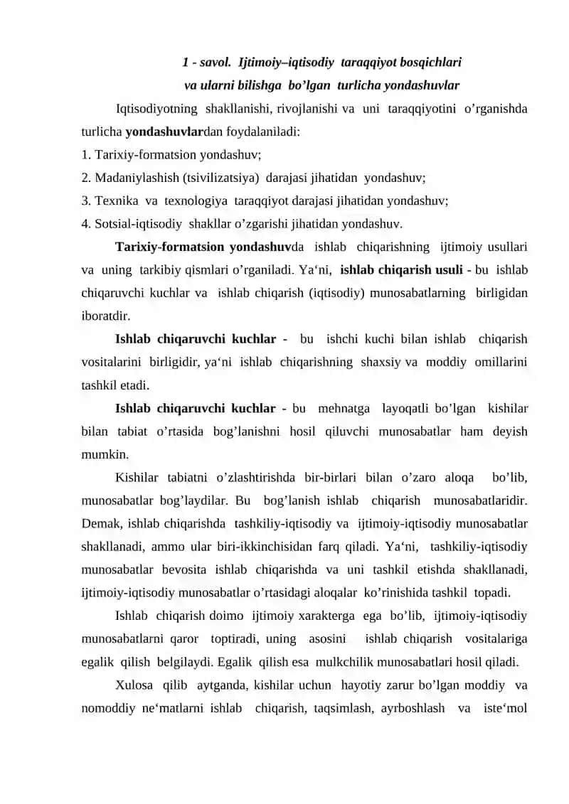 Ijtimoiy-iqtisodiy tizimlar va mulkchilik munosabatlari 2