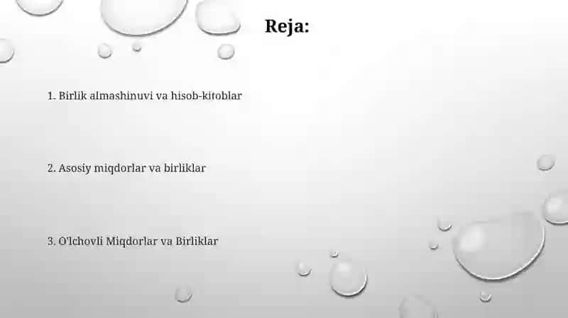 O'lchovlar bilan amallar 2