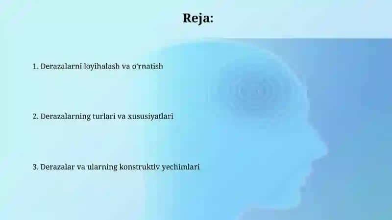 Derazalar va ularning konsturuktiv yechimlari 2