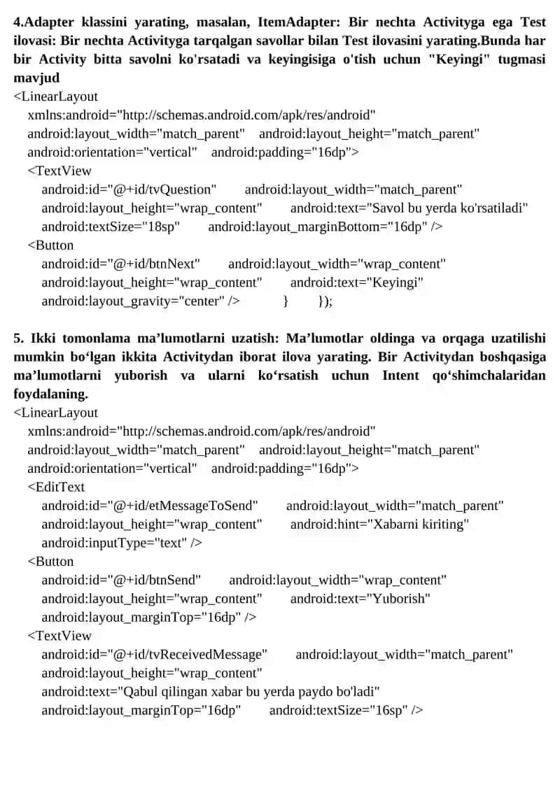 RecyclerView bilan dinamik ro'yxat 2