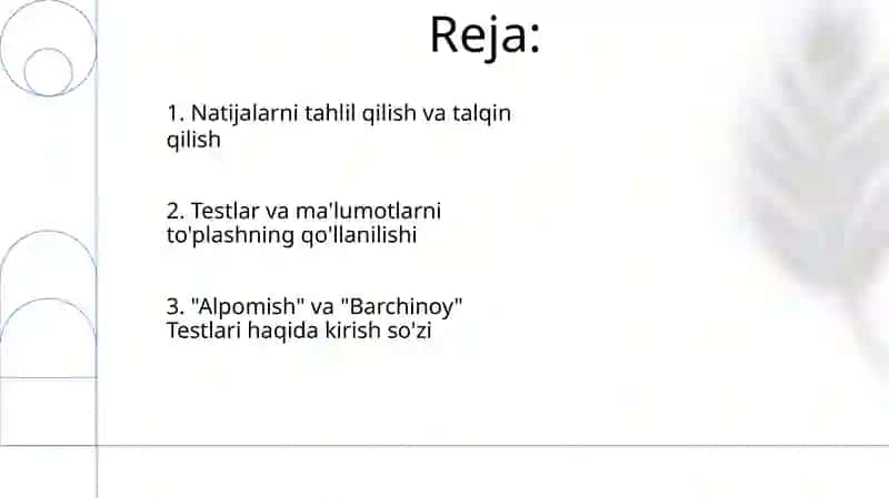 "Alpomish" va "Barchinoy" maxsus testlari 2