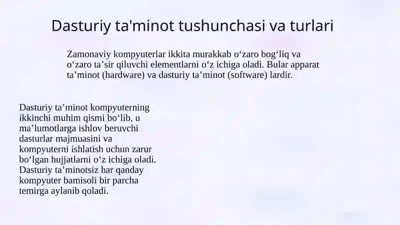 Dasturiy ta'minot va uning rivojlanish tendensiyalari 2