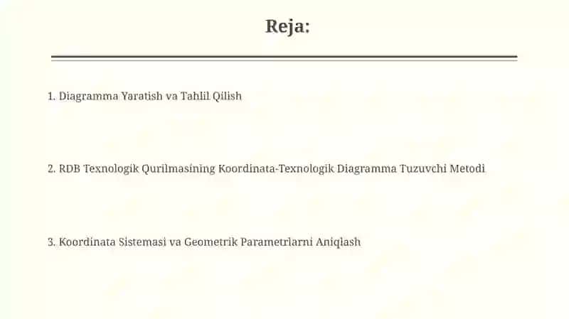 RDB texnologik jihozini koordinataviy-texnologik sxemasini qurish metodikasi 2