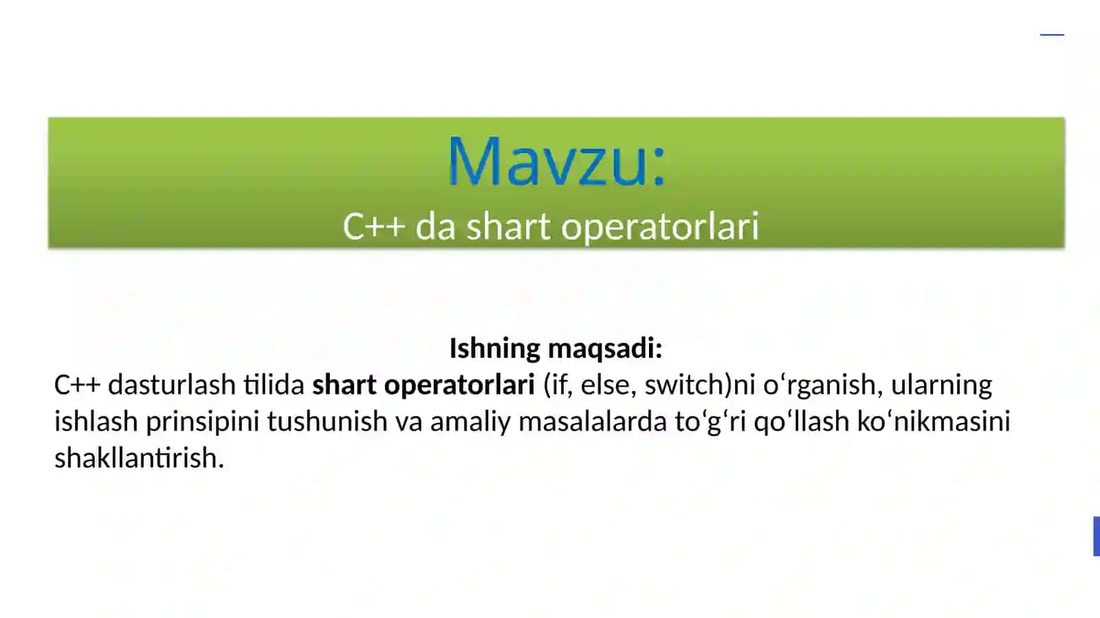 c++da shart operatorlari 2
