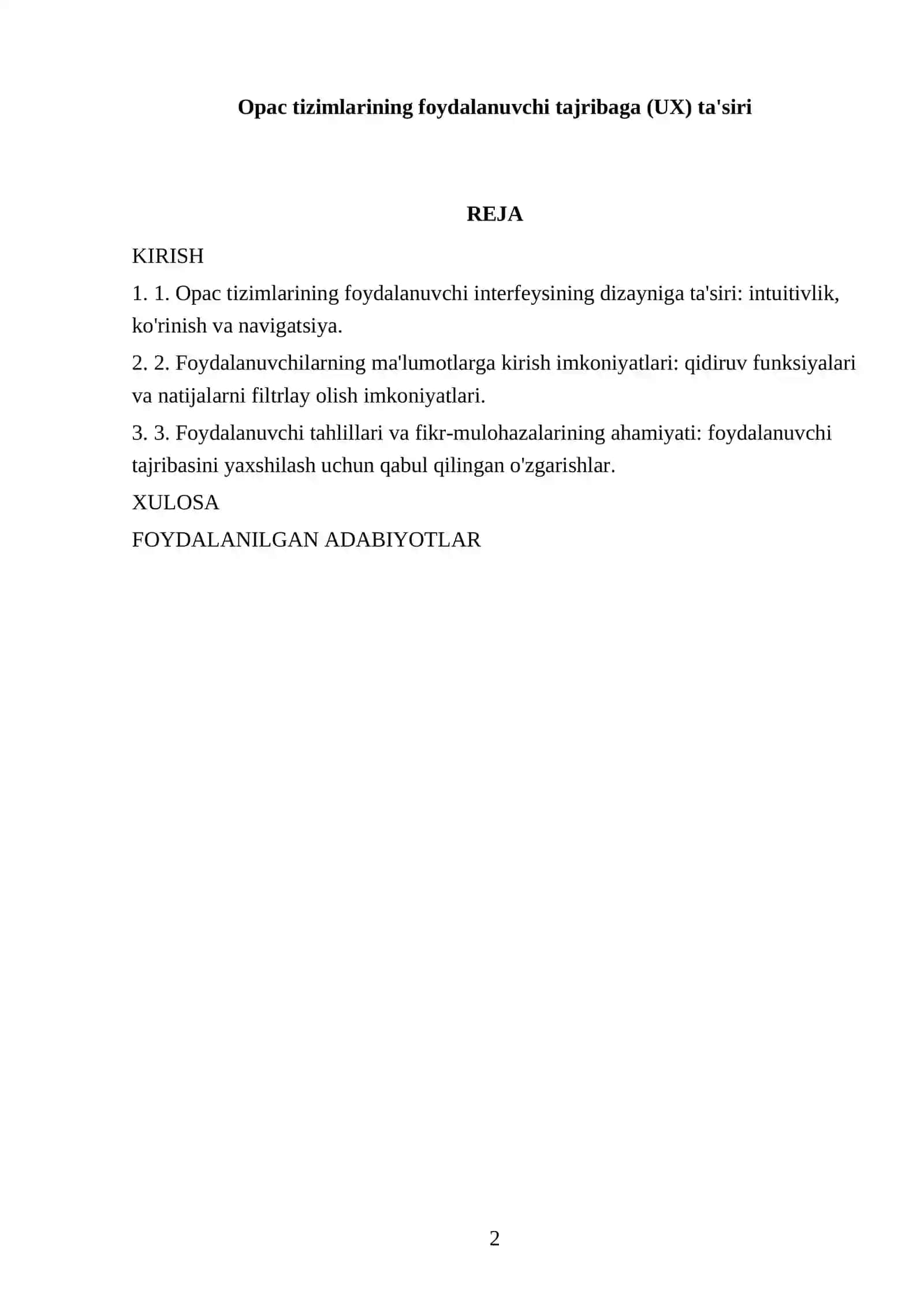Opac tizimlarining foydalanuvchi tajribaga (UX) ta'siri 2
