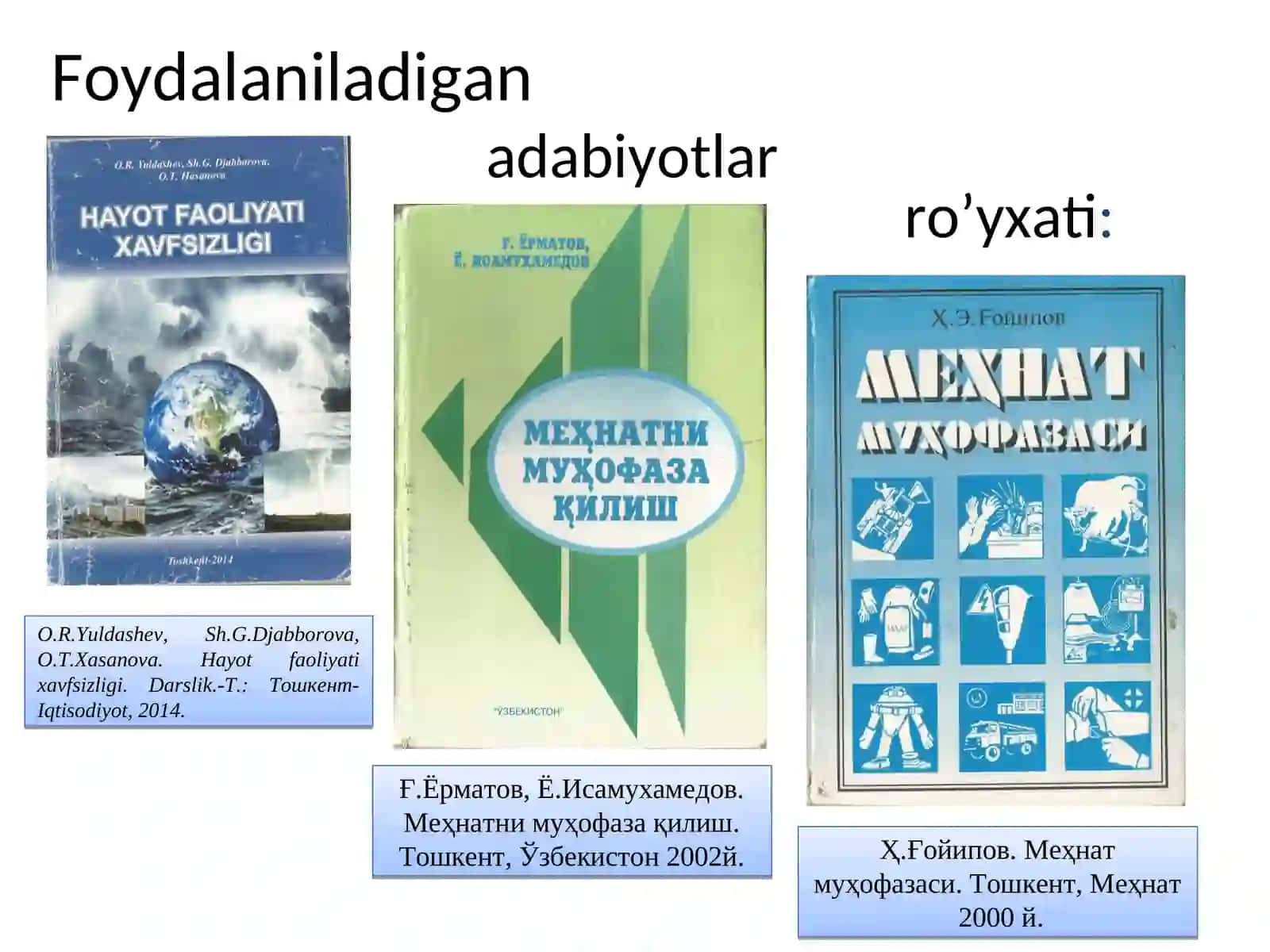 Hayot faoliyati xavfsizligi 2