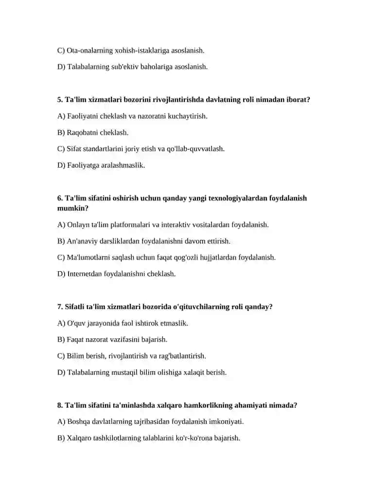 Ta'lim sifatini ta'minlash 2
