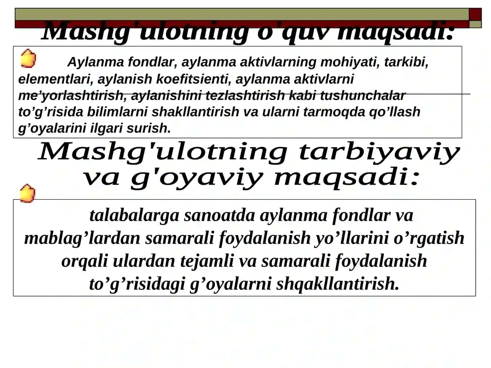 Aylanma mablag’lar tushunchasi va uning iqtisodiy mohiyati 2
