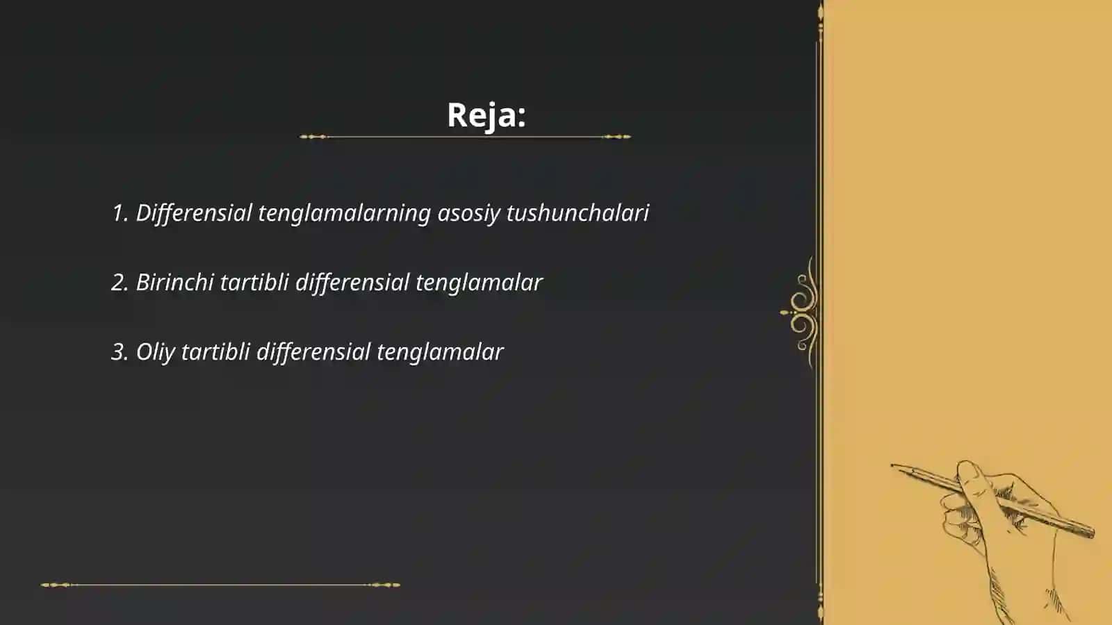 Differensial tenglamalar 2