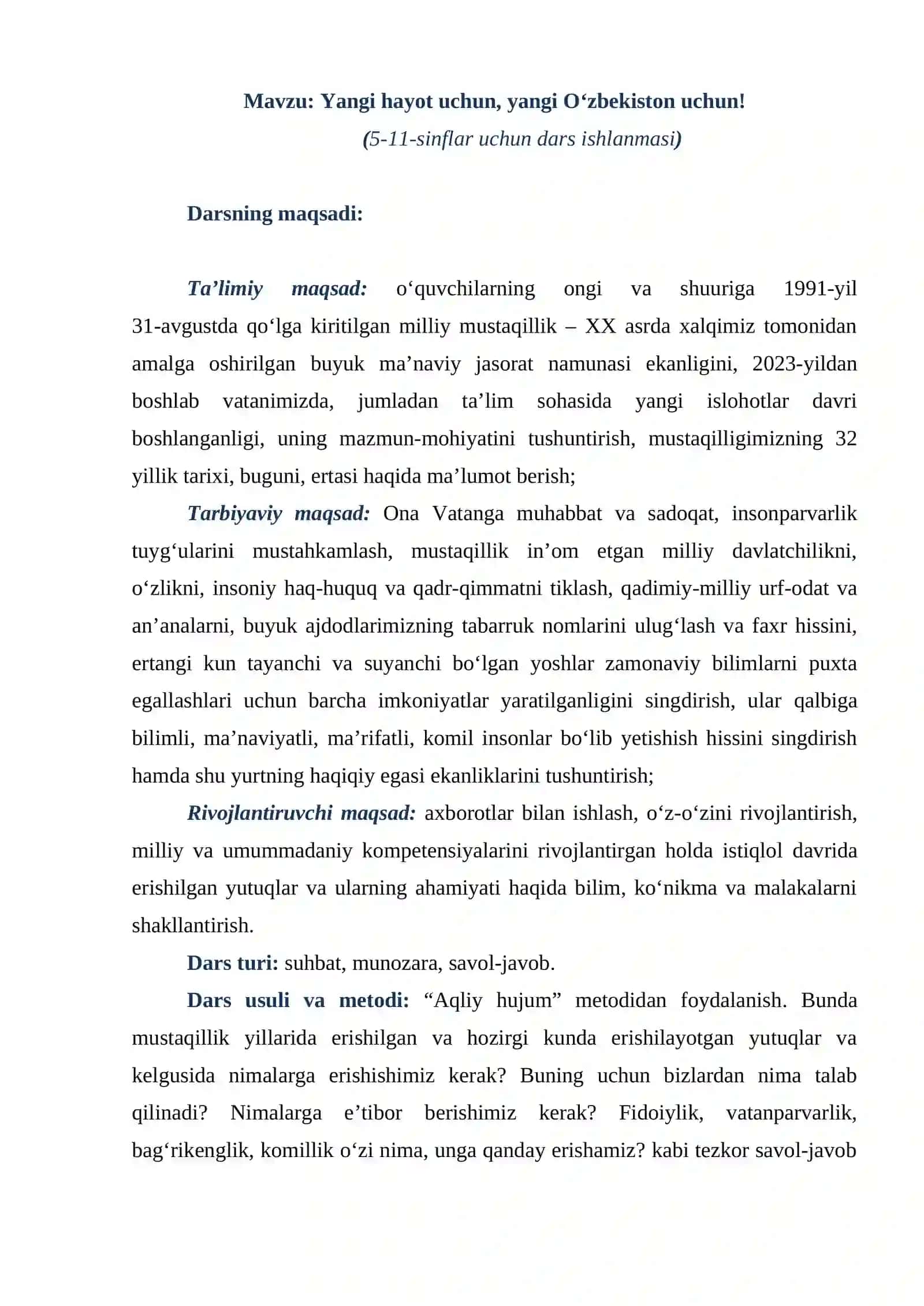 Yangi hayot uchun, yangi Oʻzbekiston uchun! 2
