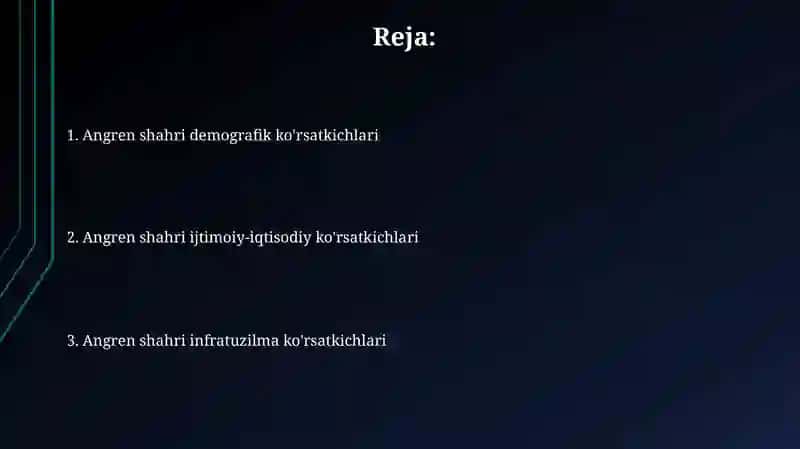Angren shahar statistik koʻrsatkichlari 2