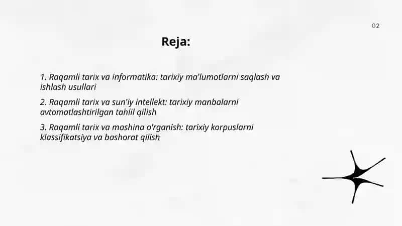 Raqamli tarix va informatika: tarixiy ma'lumotlarni saqlash va ishlash usullari 2