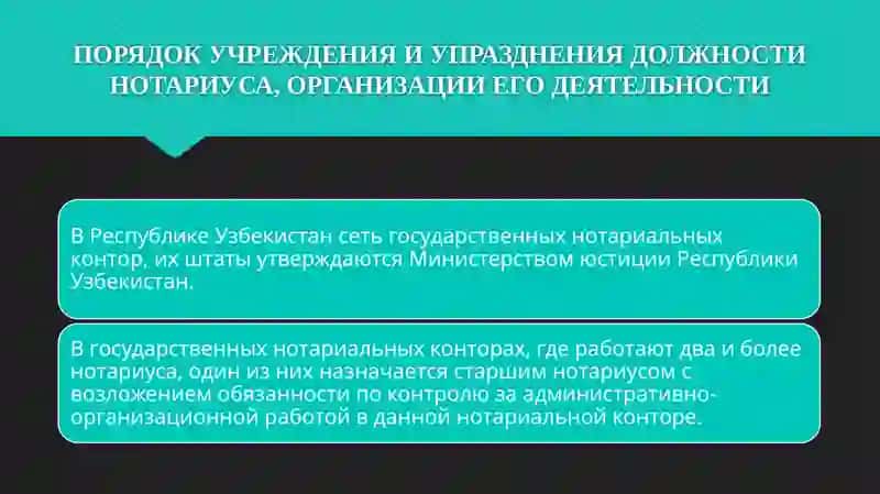 ПОРЯДОК УЧРЕЖДЕНИЯ И УПРАЗДНЕНИЯ ДОЛЖНОСТИ НОТАРИУСА, ОРГАНИЗАЦИИ ЕГО ДЕЯТЕЛЬНОСТИ 2