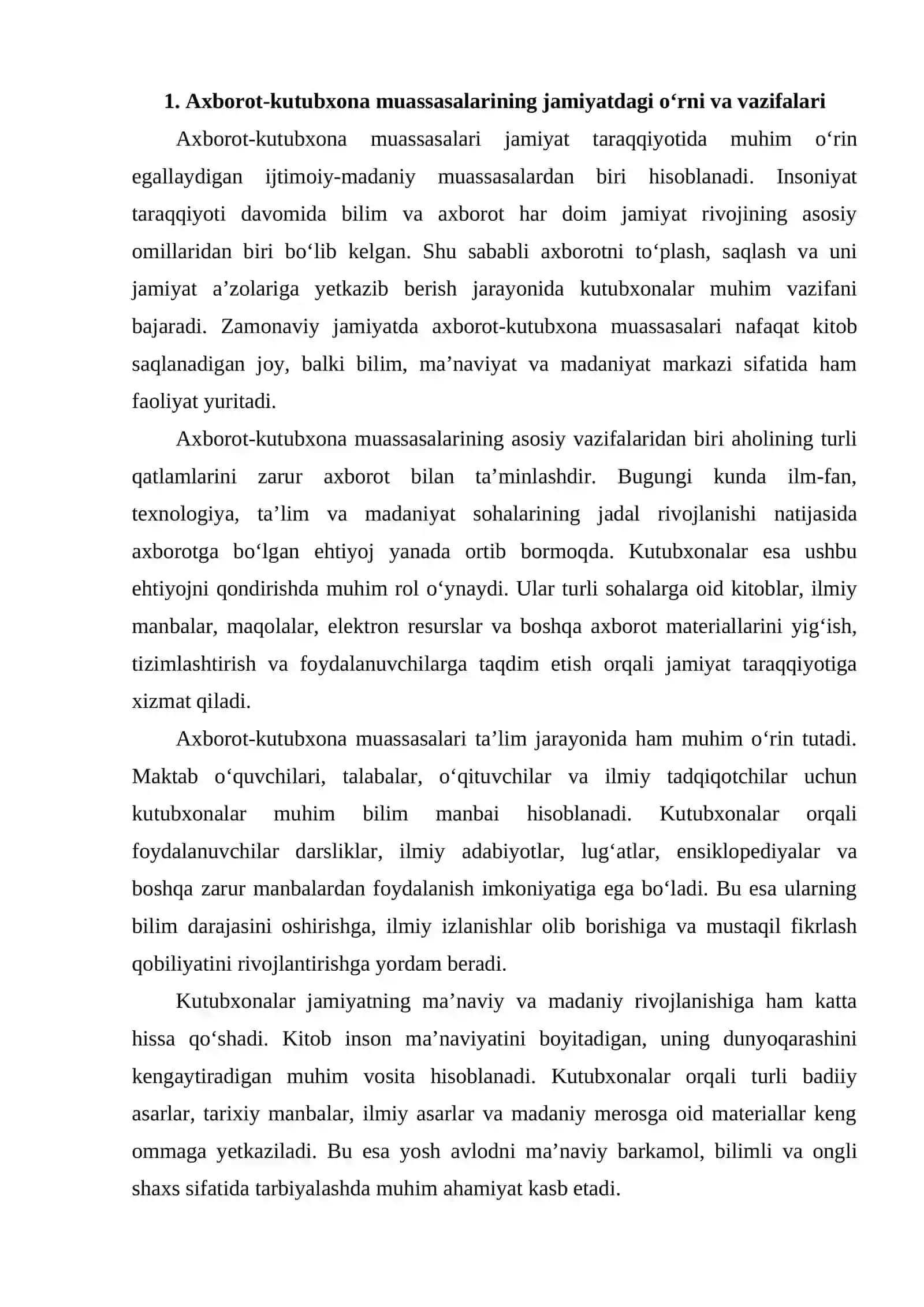 Axborot kutubxona xodimlari faoliyatini baholash indikatorlarini ishlab chiqish 2