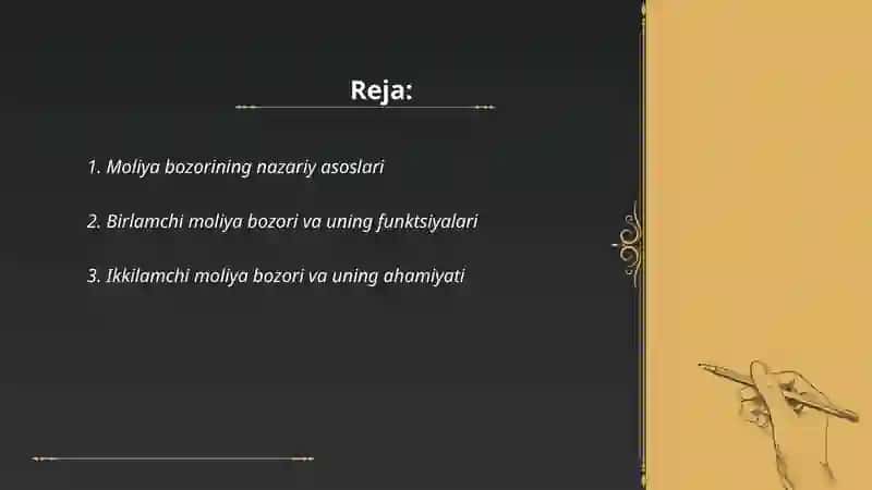 Moliya bozori va uning birlamchi va ikkilamchi bozorini tashkil etish muammolari 2