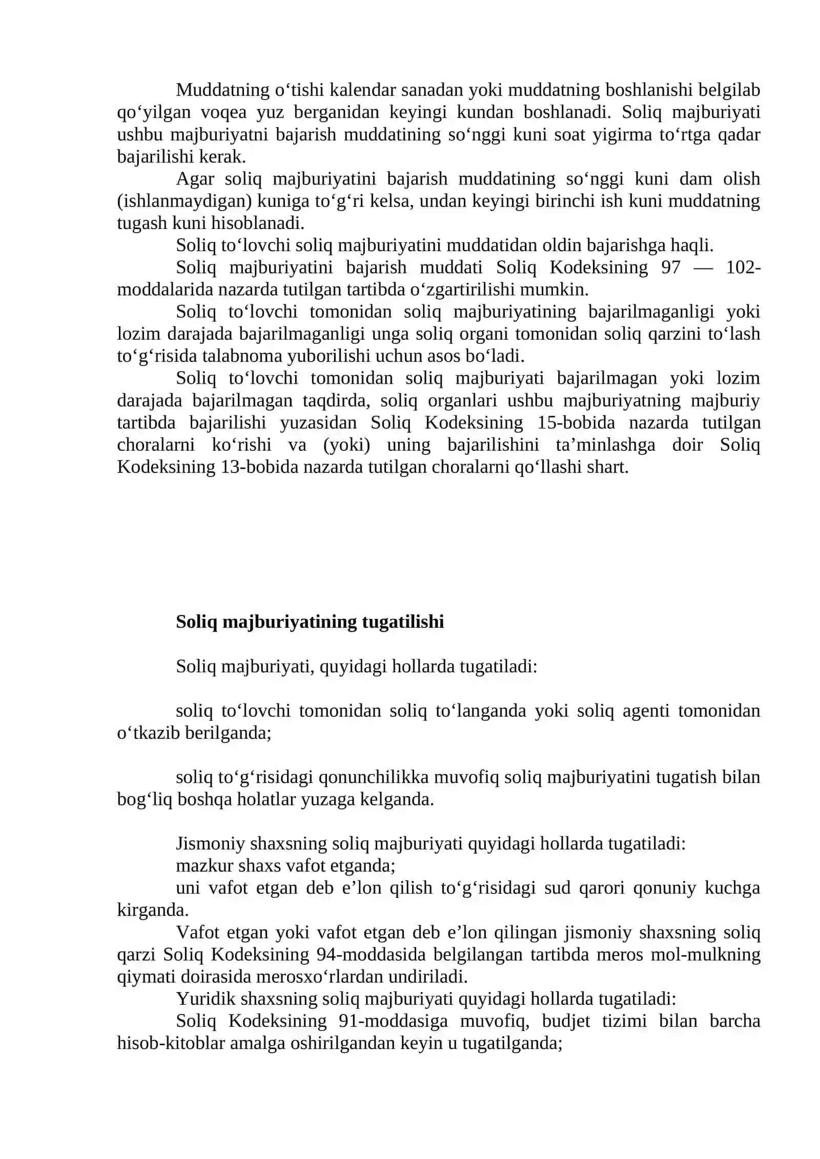SOLIQ MAJBURIYATI VA UNI BAJARISH TARTIBI 2