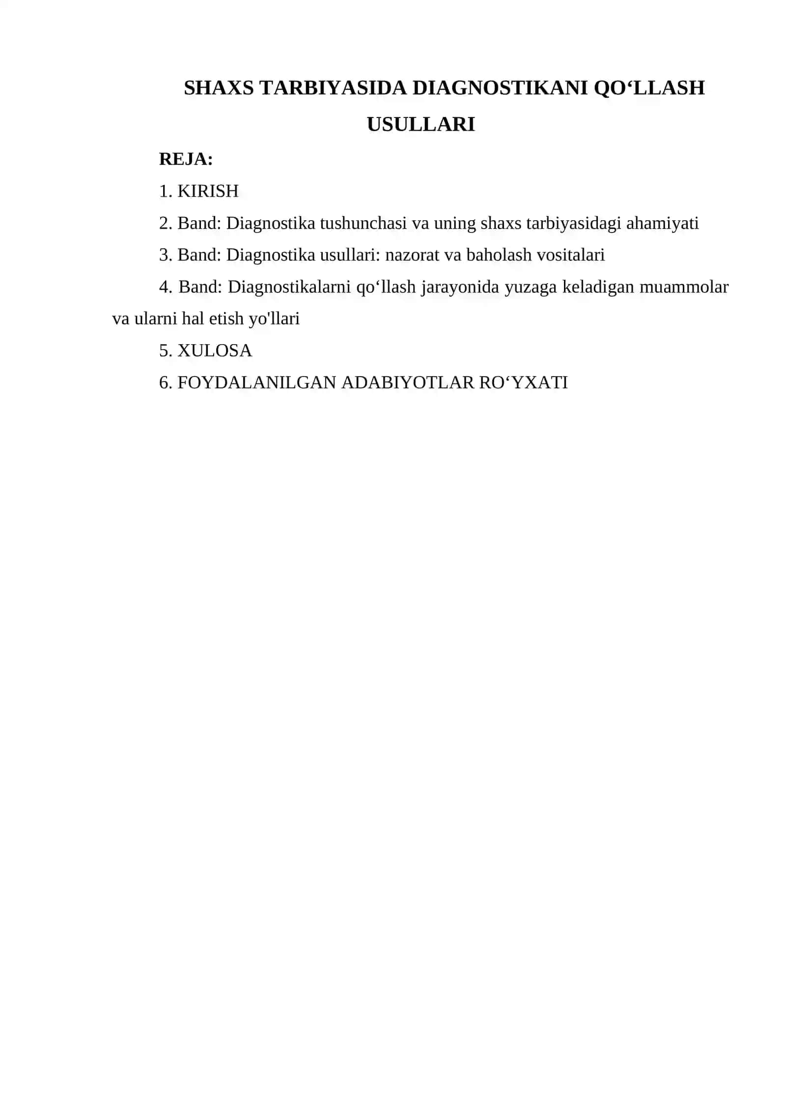 SHAXS TARBIYASIDA DIAGNOSTIKANI QO‘LLASH USULLARI 2