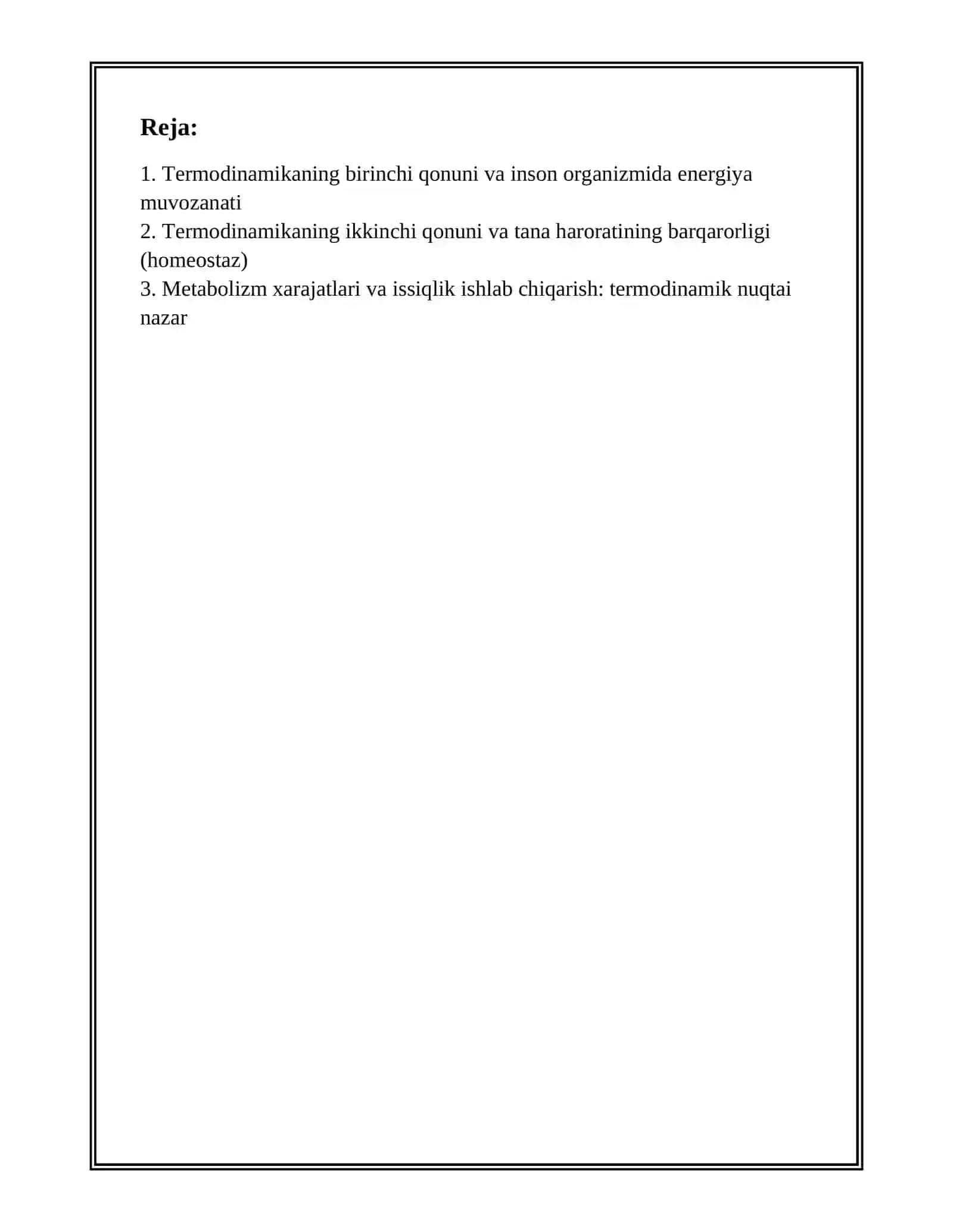 TERMODINAMIKANING QONUNLARI VA ULARNING TIBBIYOTDAGI AHAMIYATI.TERMOMETRIYA TERMIGRAFIYA 2