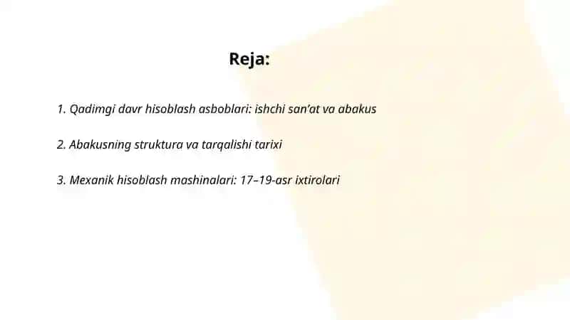 Qadimgi davr hisoblash asboblari: ishchi sanʼat va abakus 2