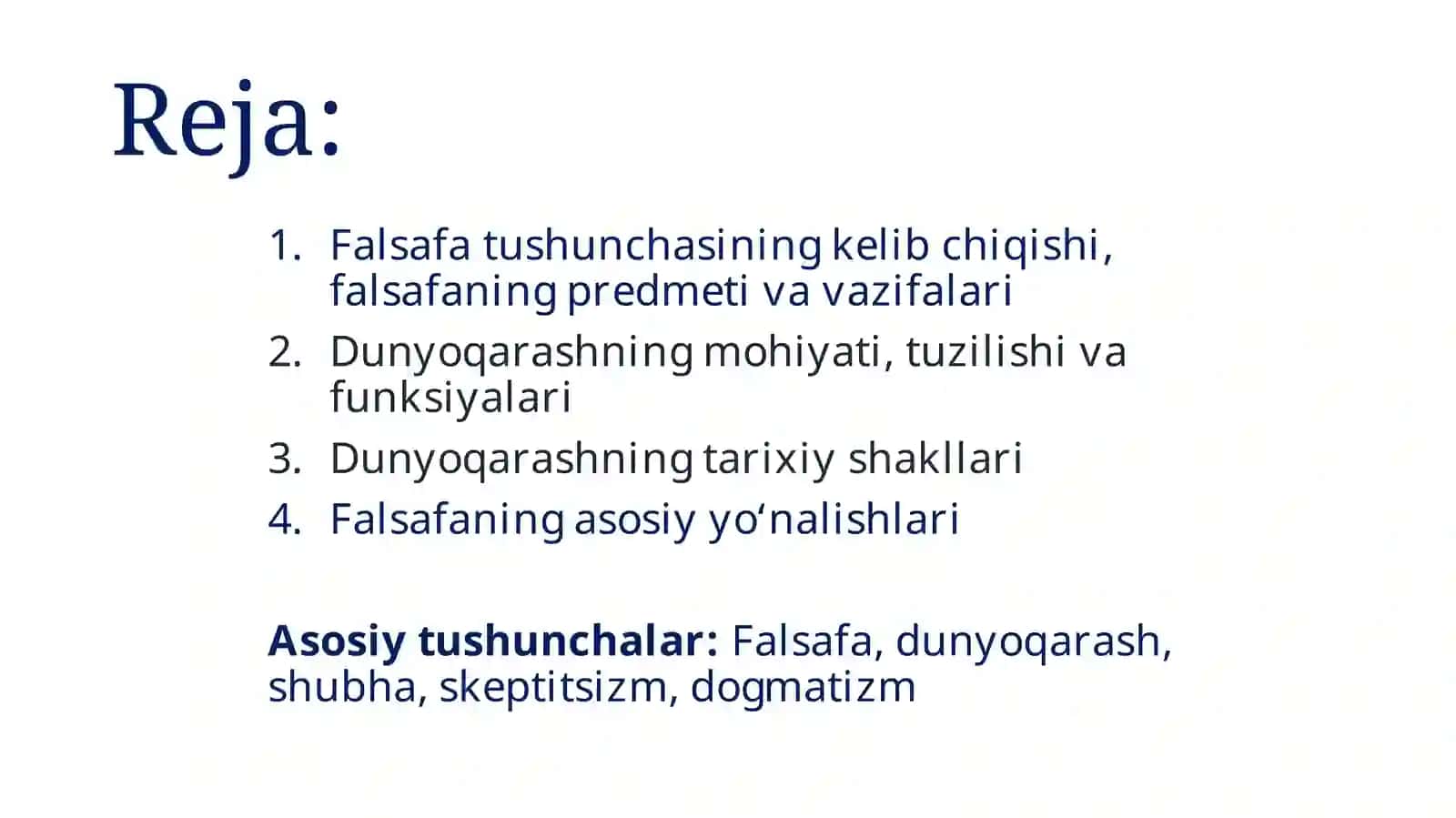 Falsafa fanining predmeti, mazmuni va ilm-fan, madaniyat taraqqiyotidagi oʻrni 2