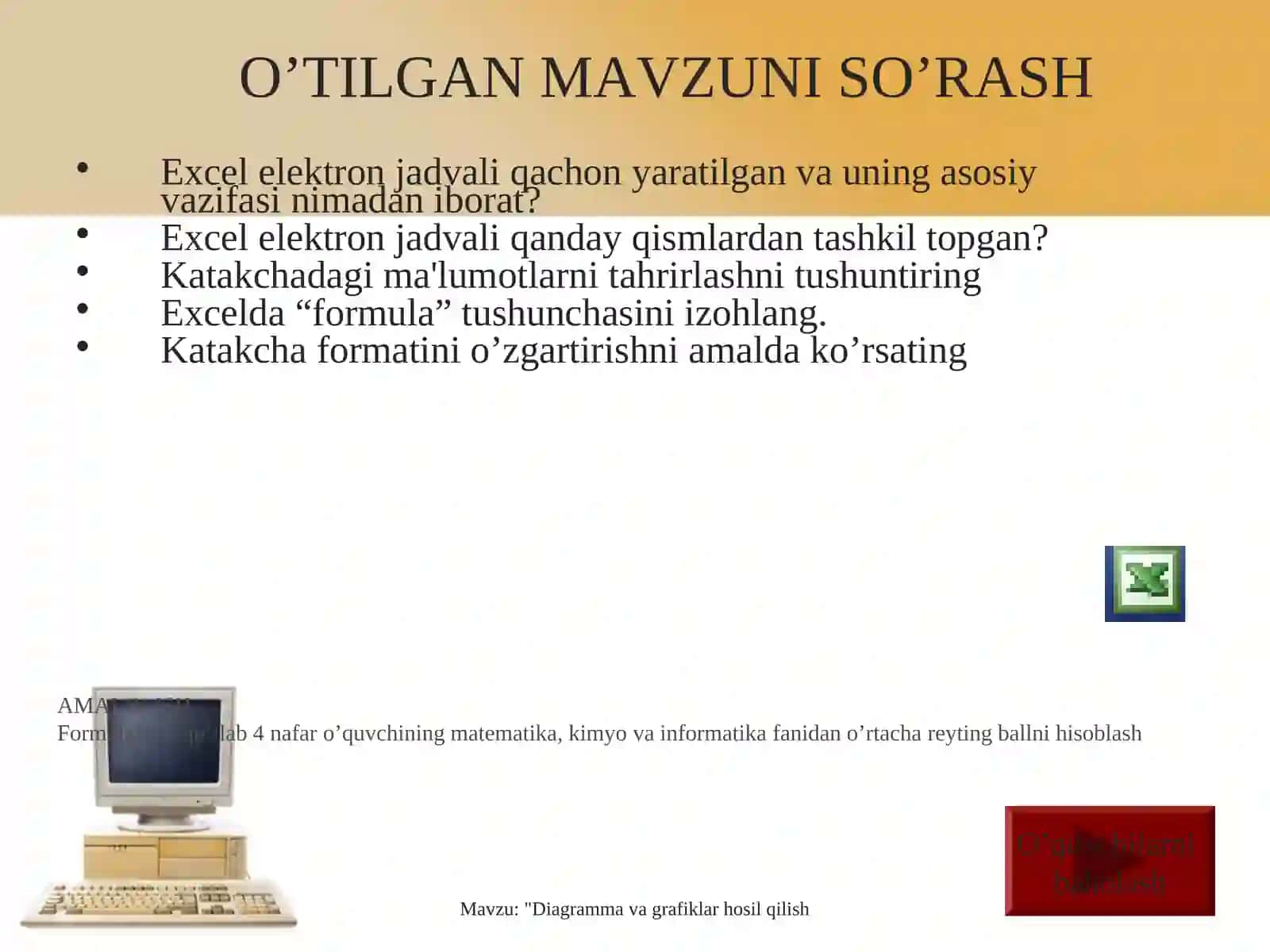 Diagramma va grafiklarni hosil qilish 2