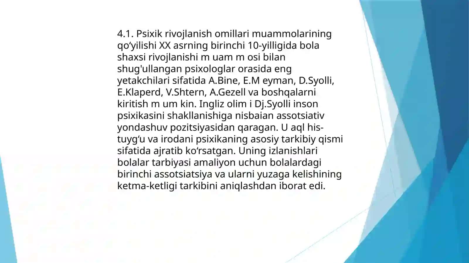 NOZIMANING RIVOJLANISH PSIXOLOGIYASIDAN MUSTAQIL ISHI 2