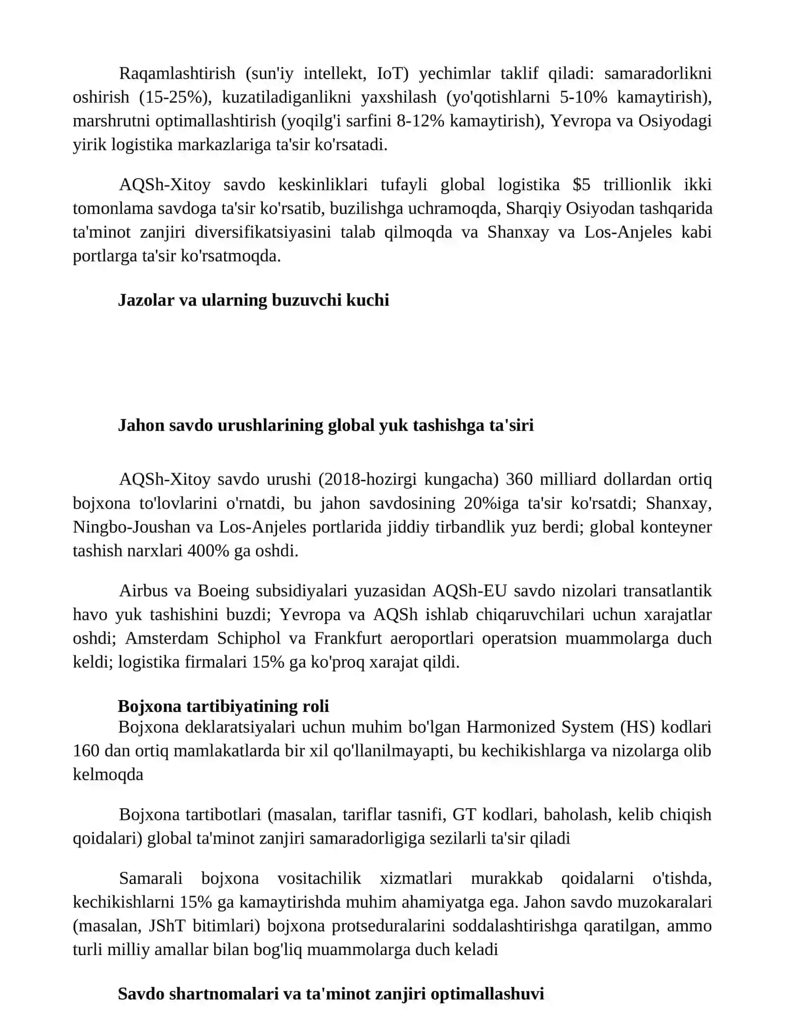 Savdo siyosatining global logistikaga ta’siri 2