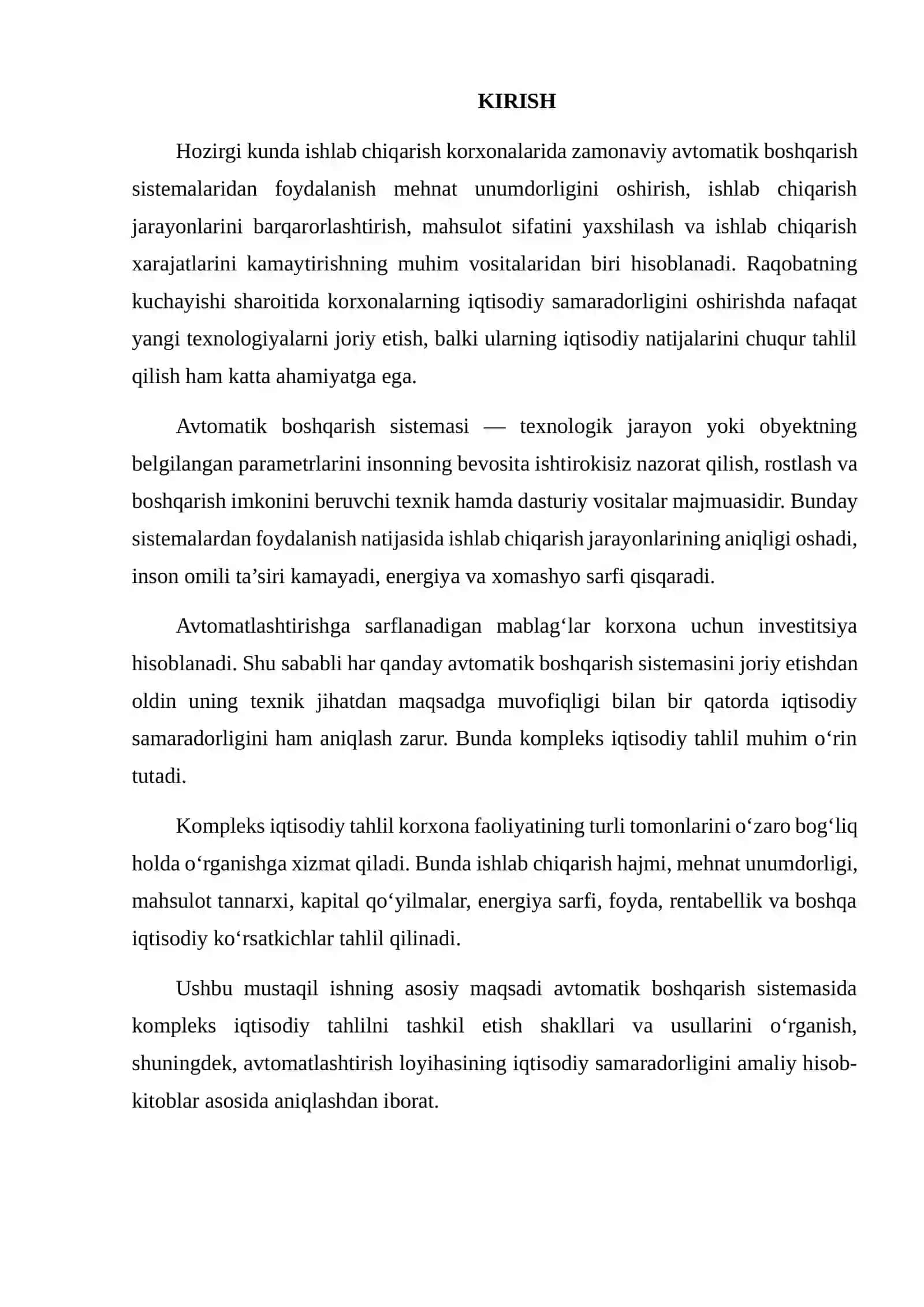 Kompleks iqtisodiy tahlilni tashkil etish shakllari va usullari 2