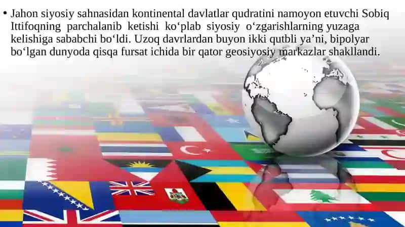 Jahondagi zamonaviy geosiysiy vaziyat 2