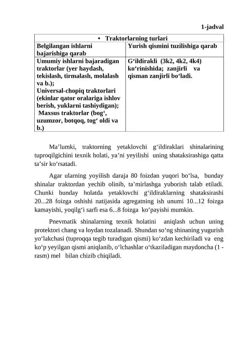 Traktor - g‘ildirakli va zanjirli o‘ziyurar mashina 2