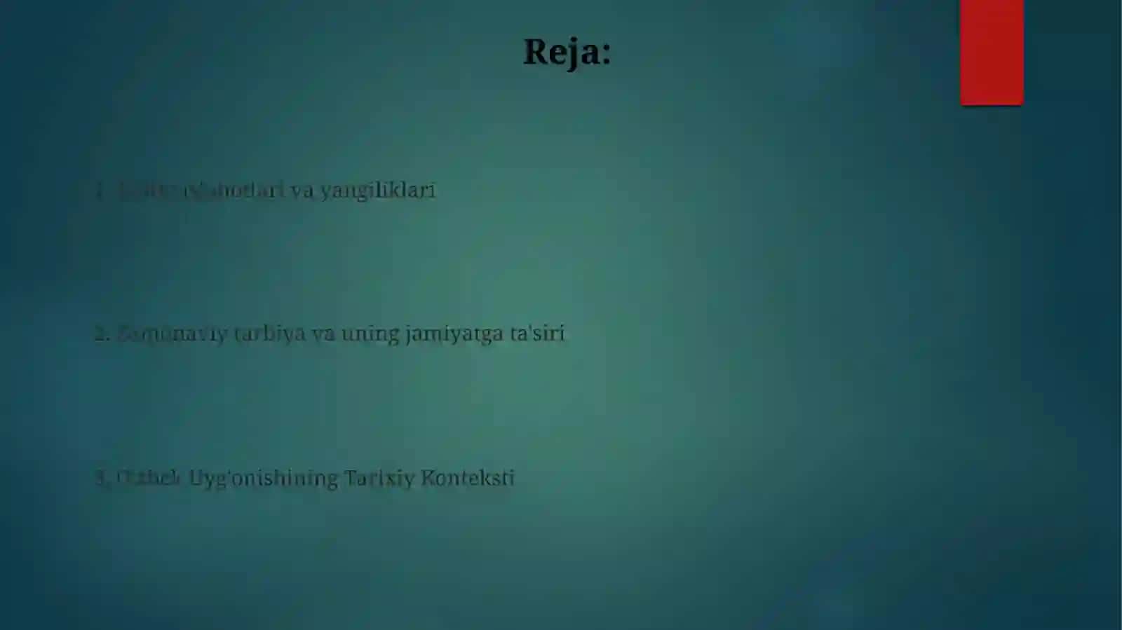 Sharqning uygonish davri ta'lim-tarbiya masalalarining rivojlantirilishi 2