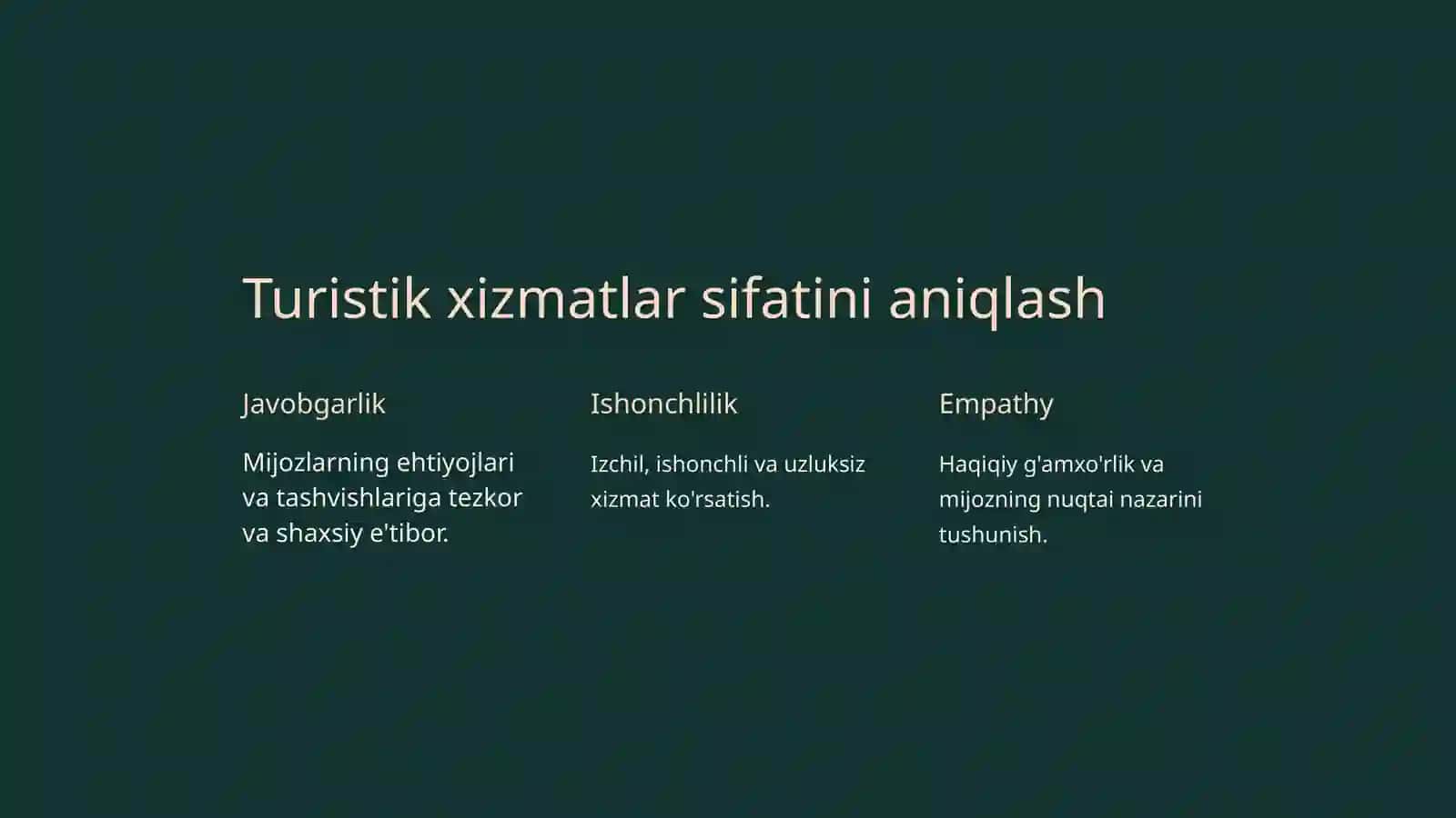Turizm sanoatida xizmatlar sifatiga axbarotning tasiri 2