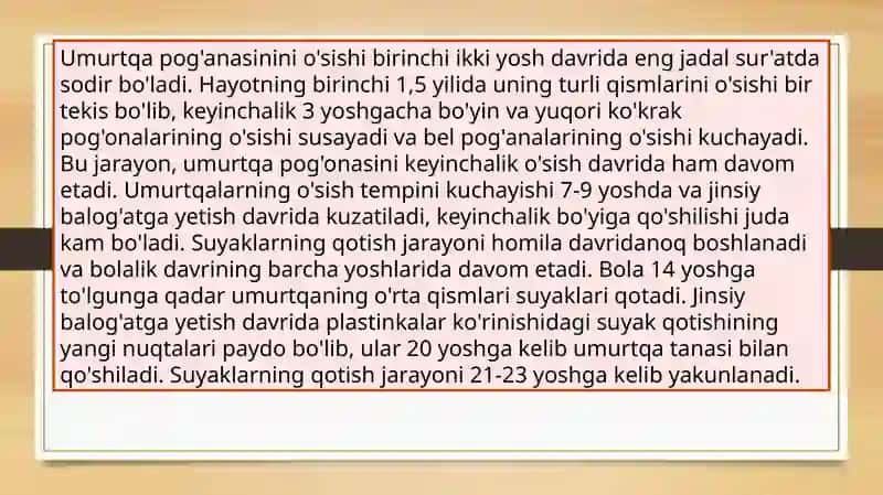 Suyaklarga qarab yoshni baholash 2