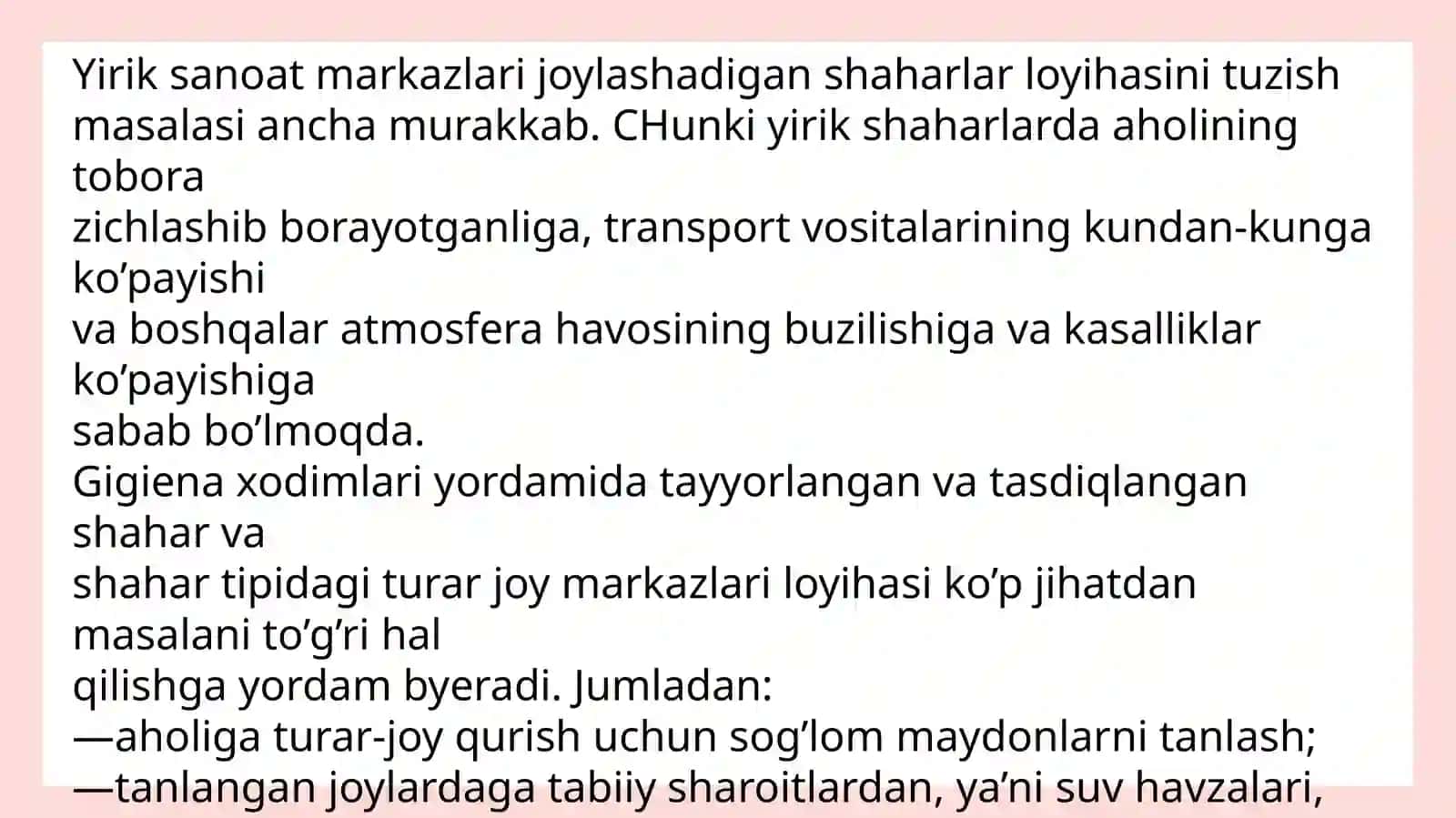 Shahar muhitiga gigiyenik ta'rif 2