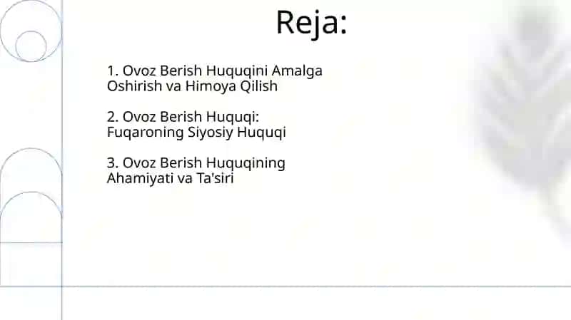 Ovoz Berish Huquqini Amalga Oshirish va Himoya Qilish 2