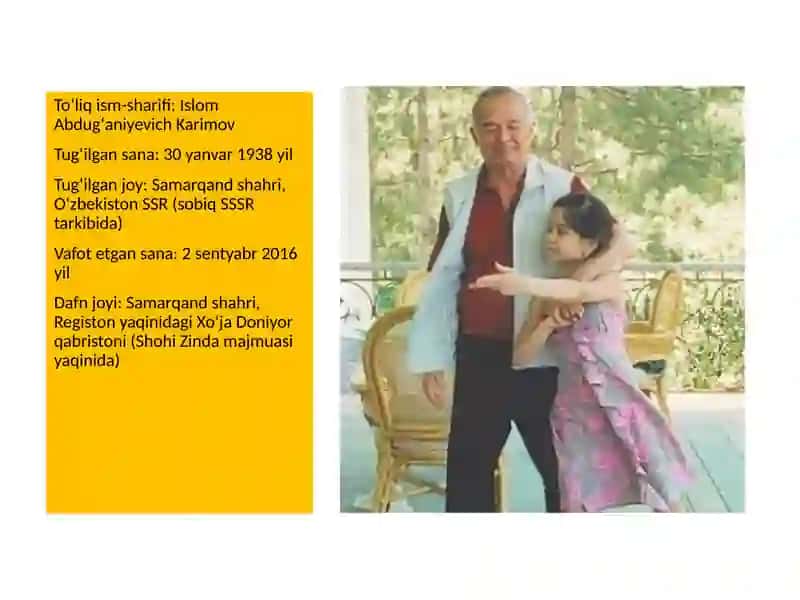 OʻZBEKISTON Respublikasining birinchi prezidenti Islom Abdugʻaniyevich Karimov 2