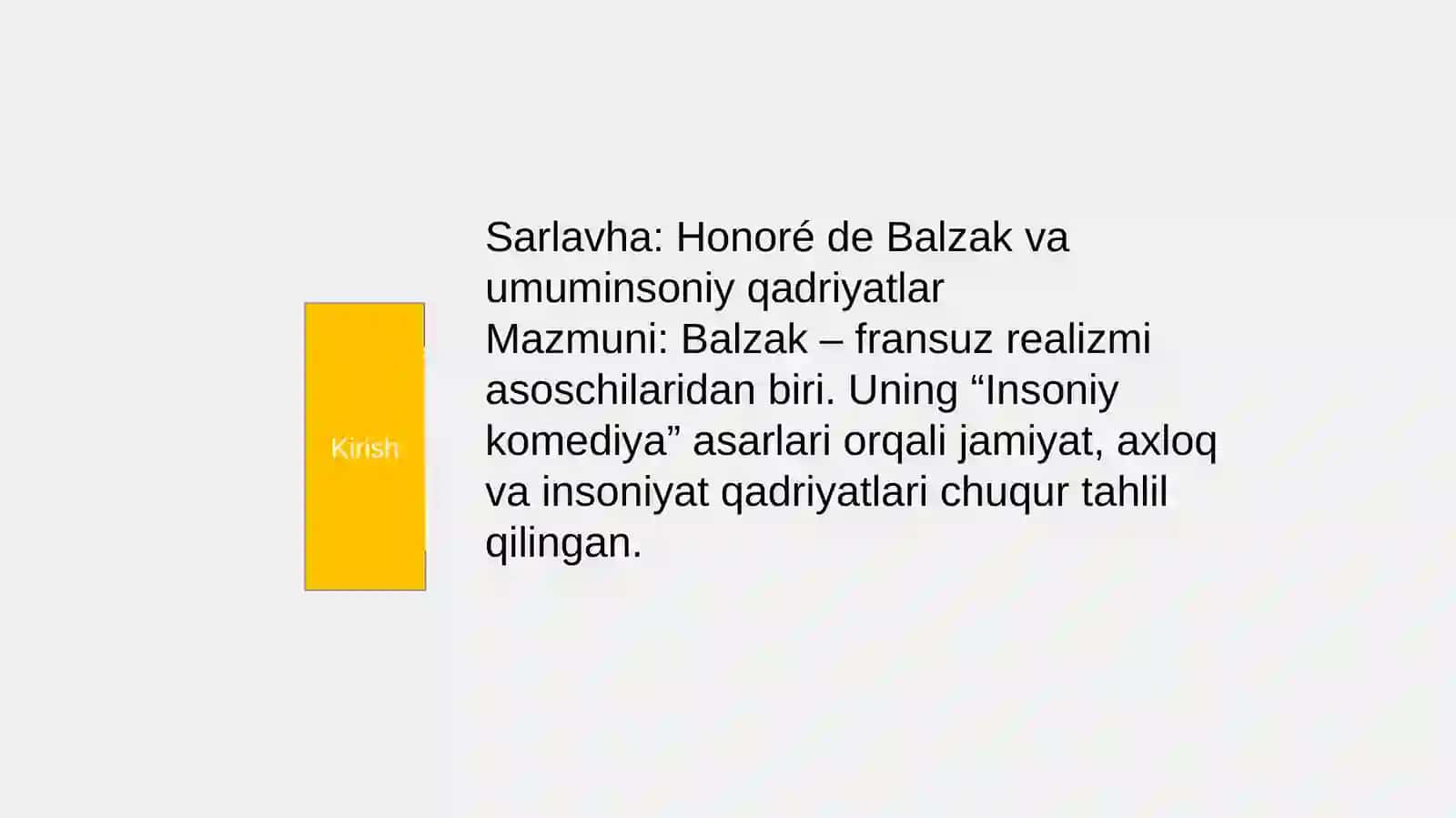 Balzak asarlarida umumin soniy qadriyatla 2