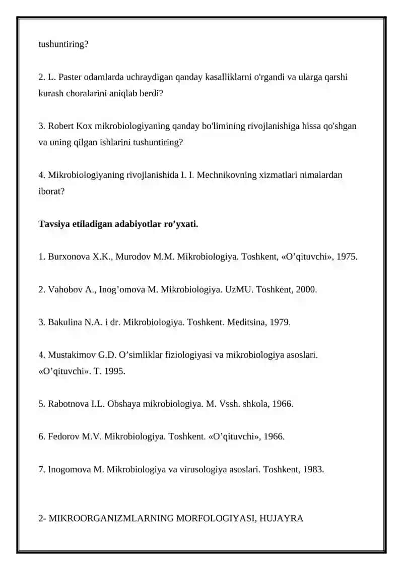 MIKROBIOLOGIYA TADQIQOTLARNING ASOSIY METODLARI 2