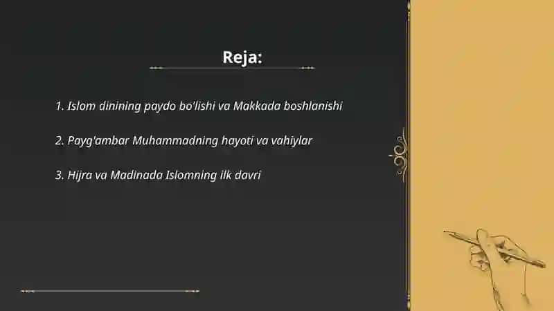 Islom dinining paydo bo'lishi va Makkada boshlanishi 2