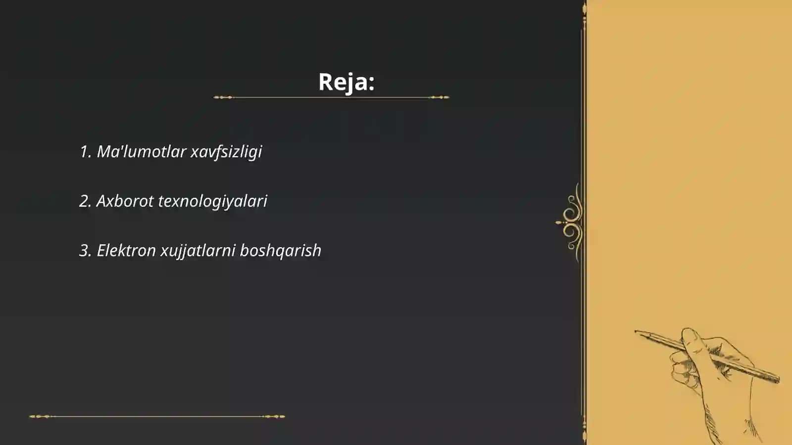 Ma'lumot axborot xujjatlari 2