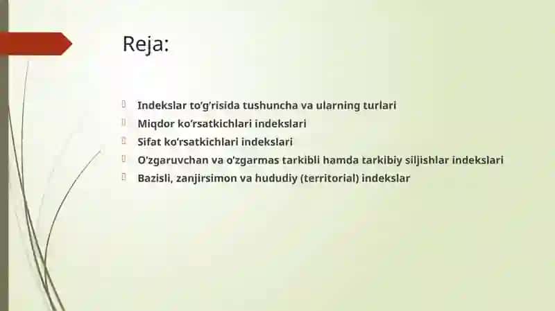 STATISTIK INDEKSLAR 2