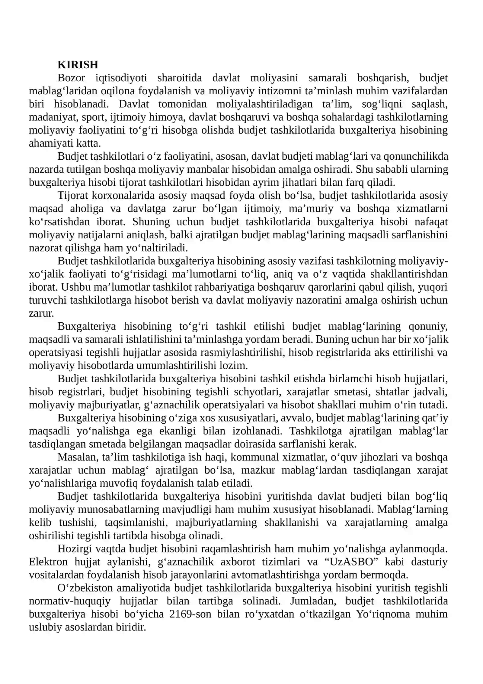 Buxgalteriya hisobini tashkil etishning o‘ziga xos xususiyatları 2
