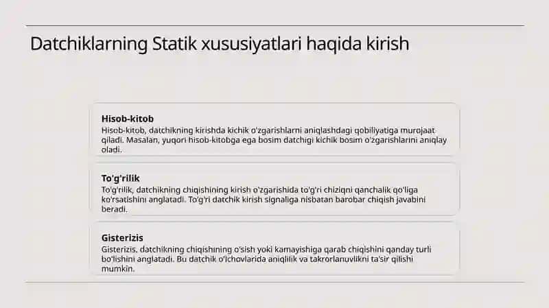 Datchiklarni statik xususyatlari 2