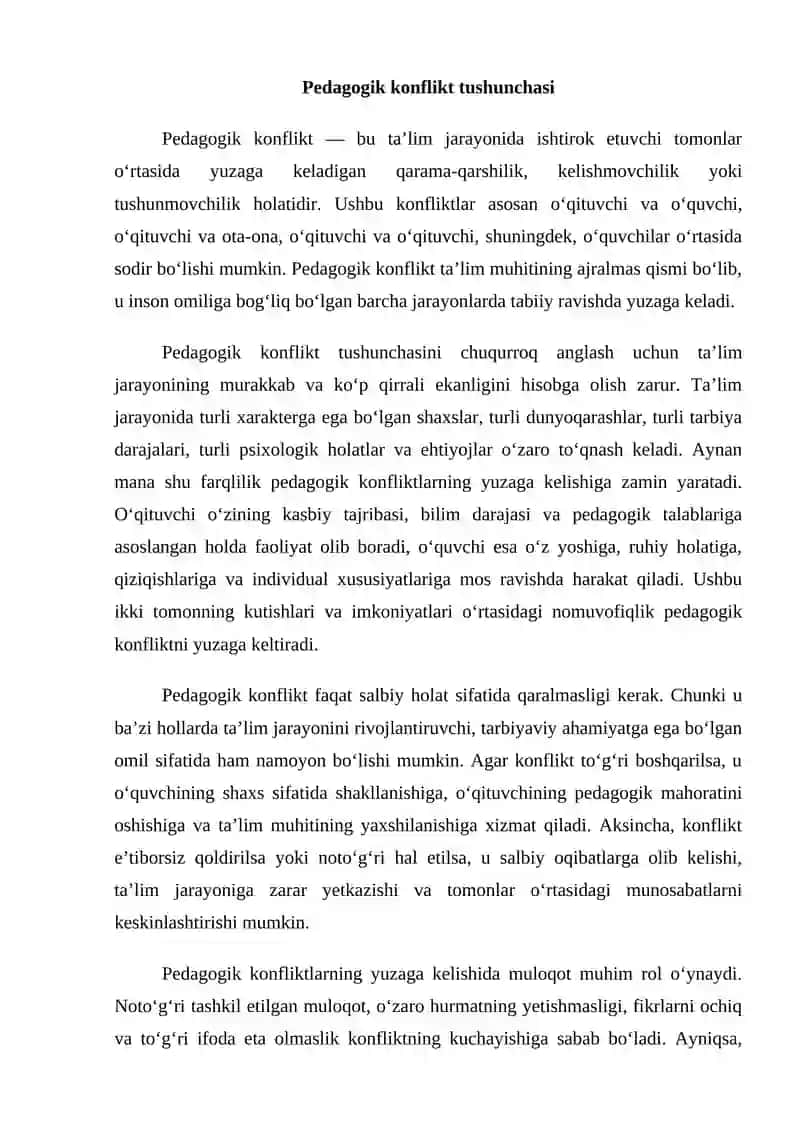 Pedagogik konfliktlarning turlari 2