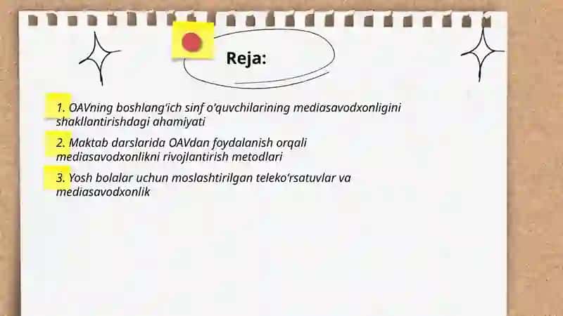 OAV Ning boshlang'ich sinf o'quvchilari mediasavodxonligini oshiruvchi vosita sifatidagi roli 2